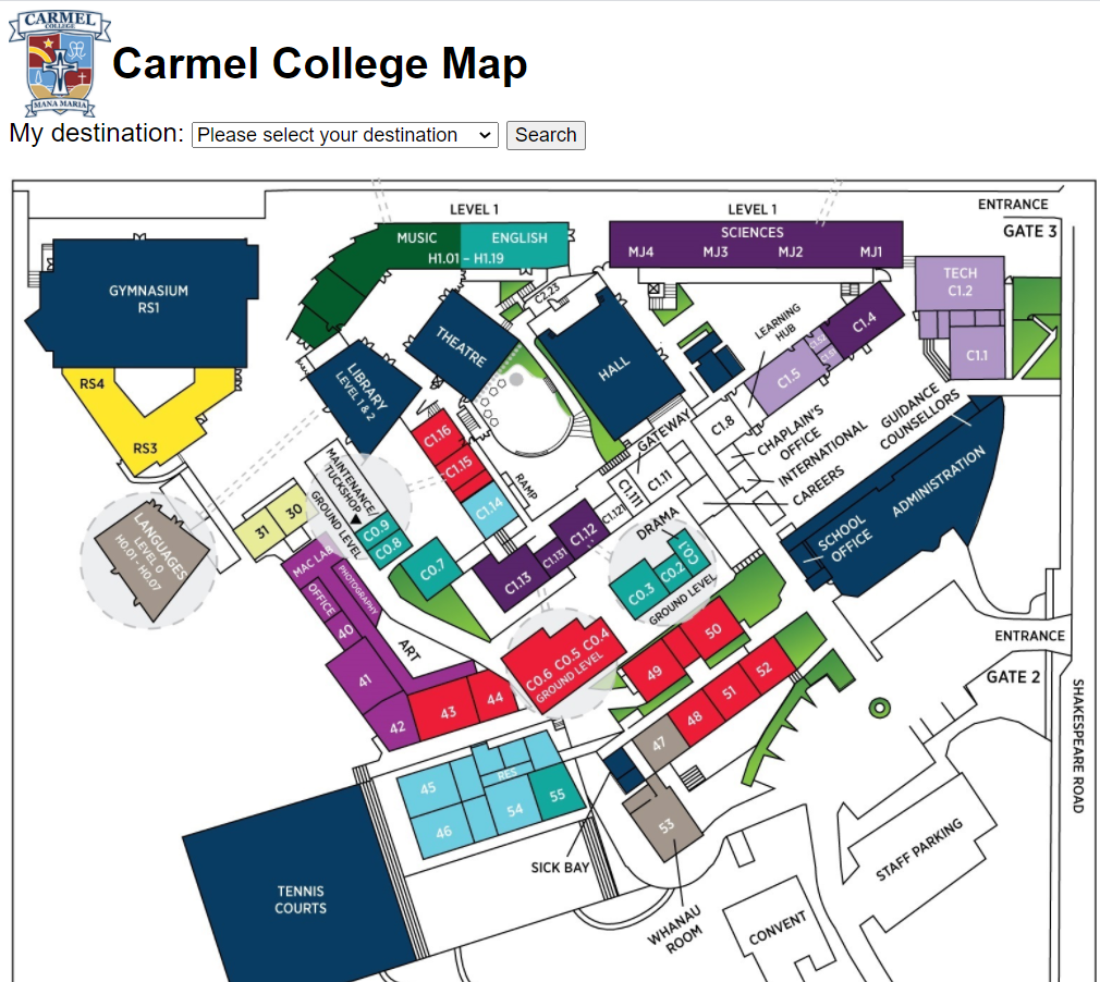 carmel college map